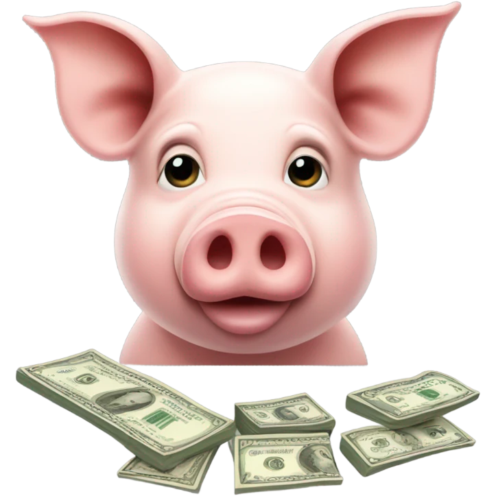 Pig with dollar sign emoji