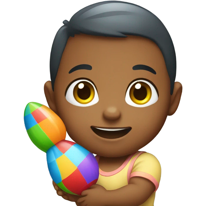 Baby with the toy emoji