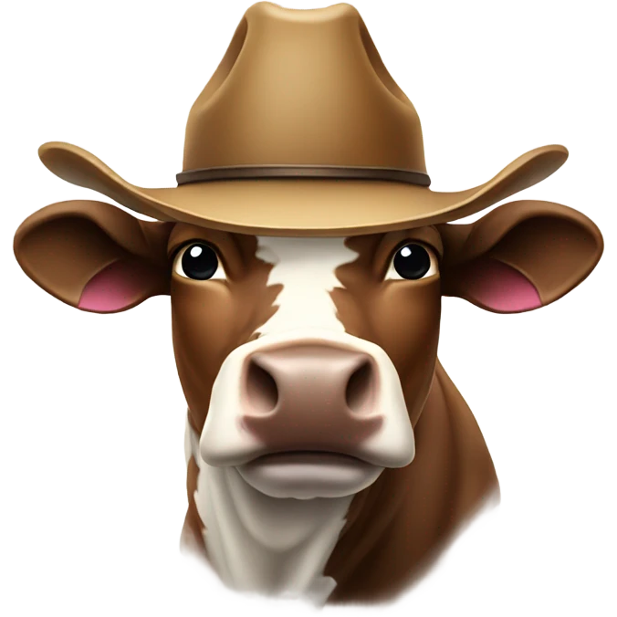 Bull with upside hands wearing a cowboy hat  emoji