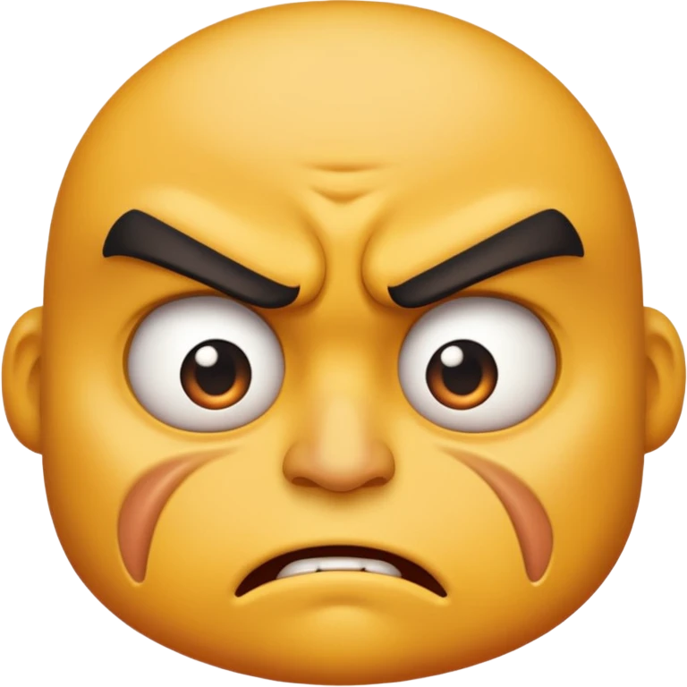 Раздражённое выражение лица, нахмуренные брови.   emoji