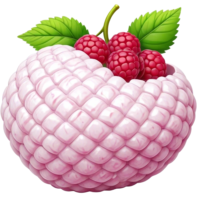 An ancient sculpture of raspberry made by marble emoji