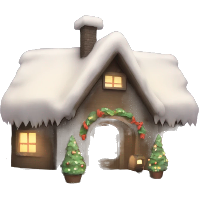 Chrismas night with fluffy snow emoji