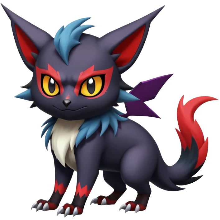 Edgy Cute Cool Kawaii Litten-Noivern-Zoroark-Noibat-Absol-Pokémon Full Body  emoji