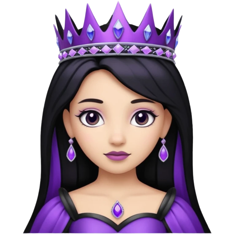 Obsidian Princess – black tiara + violet trim emoji