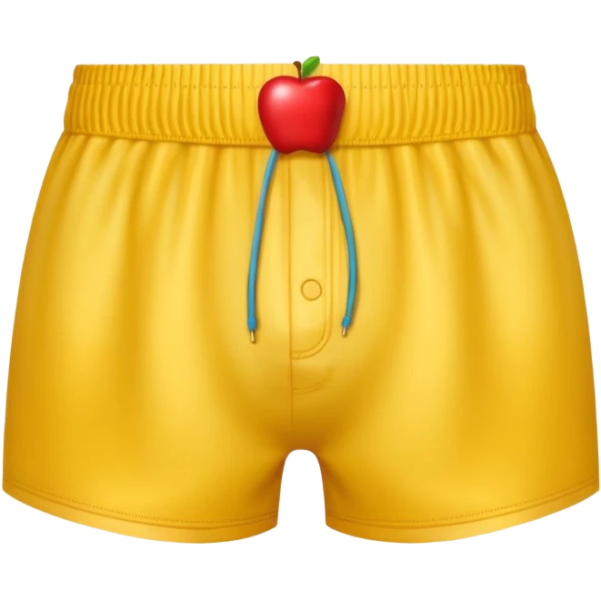 A 3D emoji of a pair of men’s boxer shorts in Apple style. The shorts are simple, mid-length, with elastic waistband, clean fabric texture, and solid color. Glossy, minimal Apple-style rendering, isolated on a white background.






 emoji
