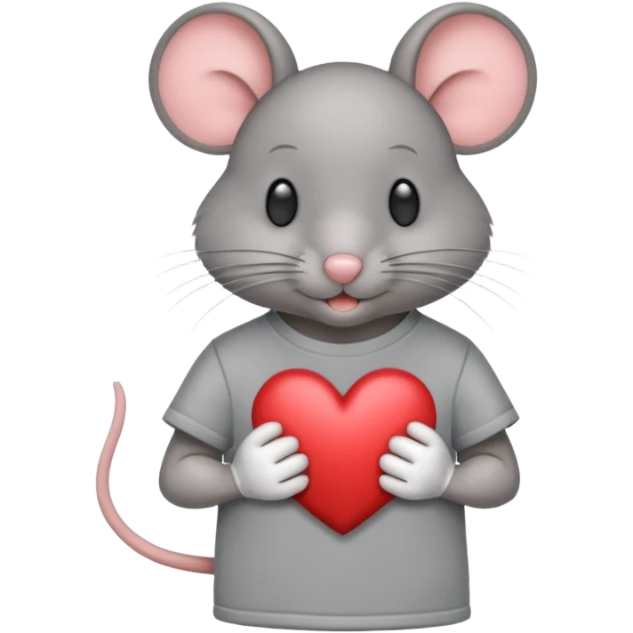 Una ratita con camiseta que ponga R15 y que mande un corazón emoji
