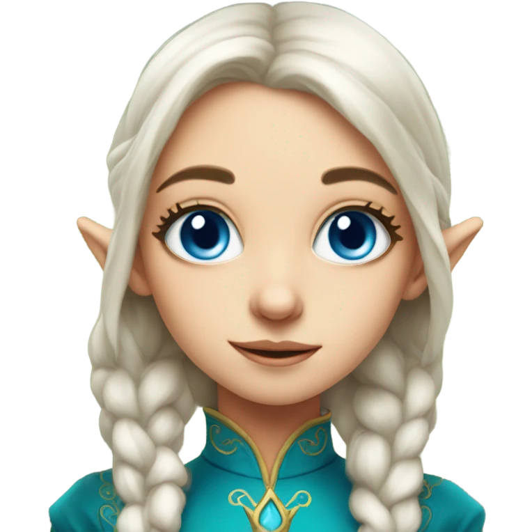 Blue eyed elf girl portrait emoji