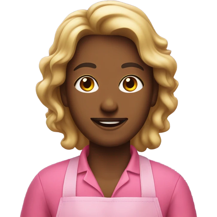 Cool in a pink apron emoji
