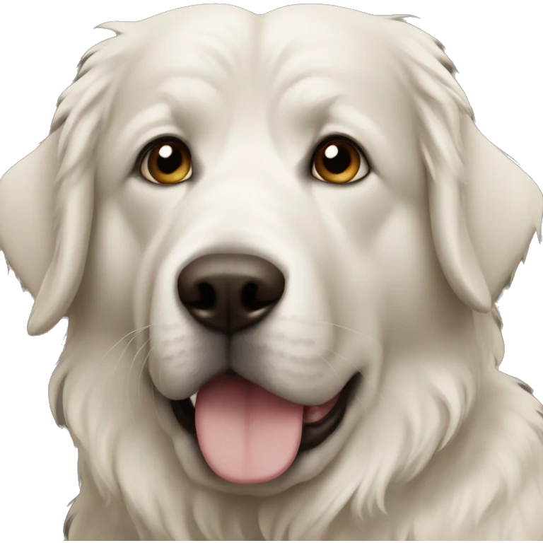 Greats Pyrenees with dark brown eyes  emoji