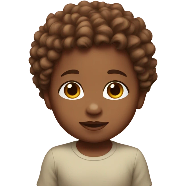 Baby toddler standing mix skin color brown curly hair  emoji