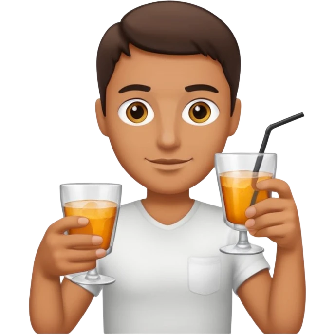 small glass in hand with drink emoji