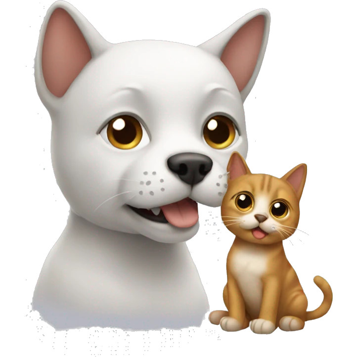 a cat talking with a dog emoji