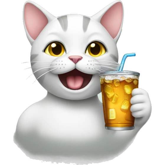 Cat drinking soda  emoji