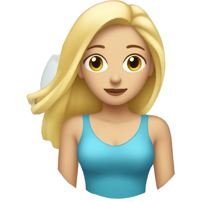 blond woman looking with the mirror in the hand  emoji