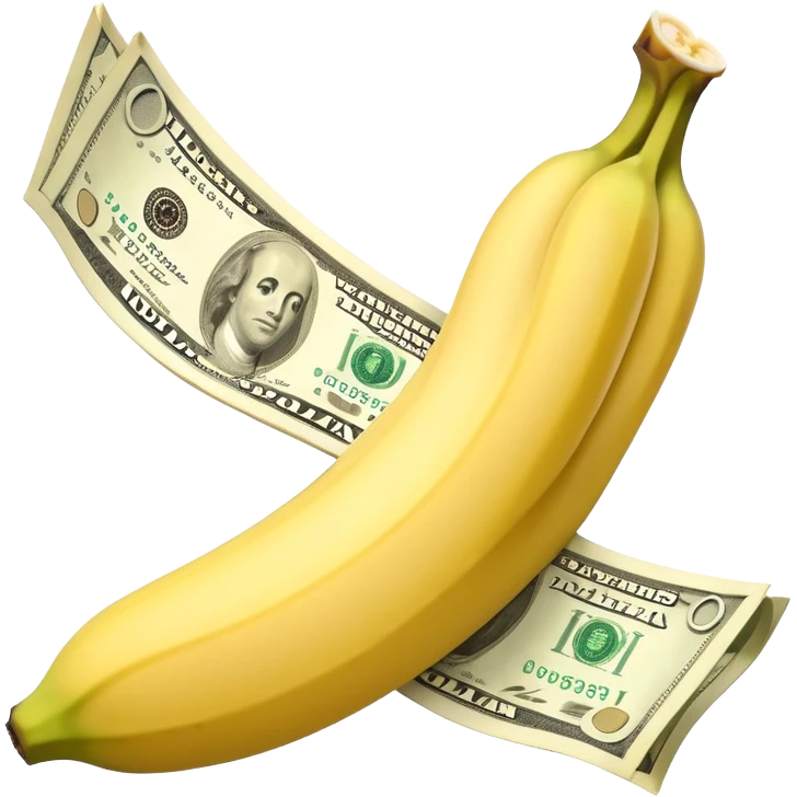 Peeled Banana with dollars inside emoji
