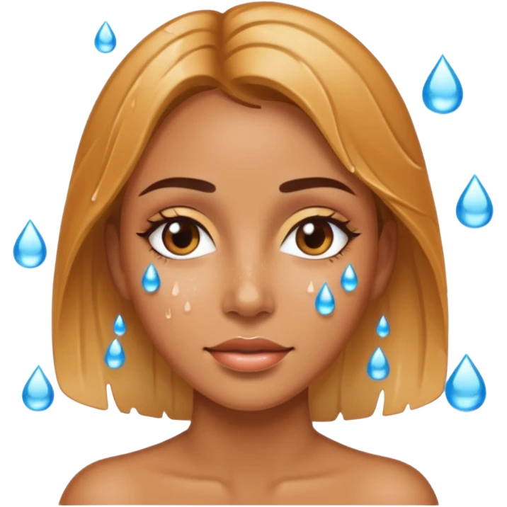 Water on female face emoji