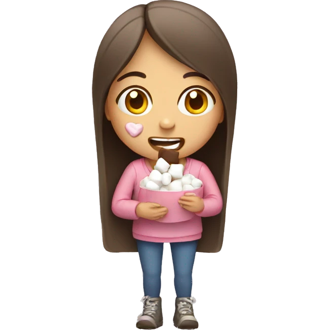 Girl eating marshmallows  emoji