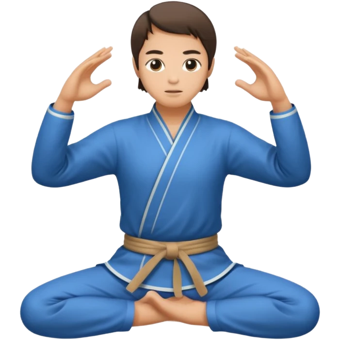 pratiquant de qi gong en position de l'arc emoji