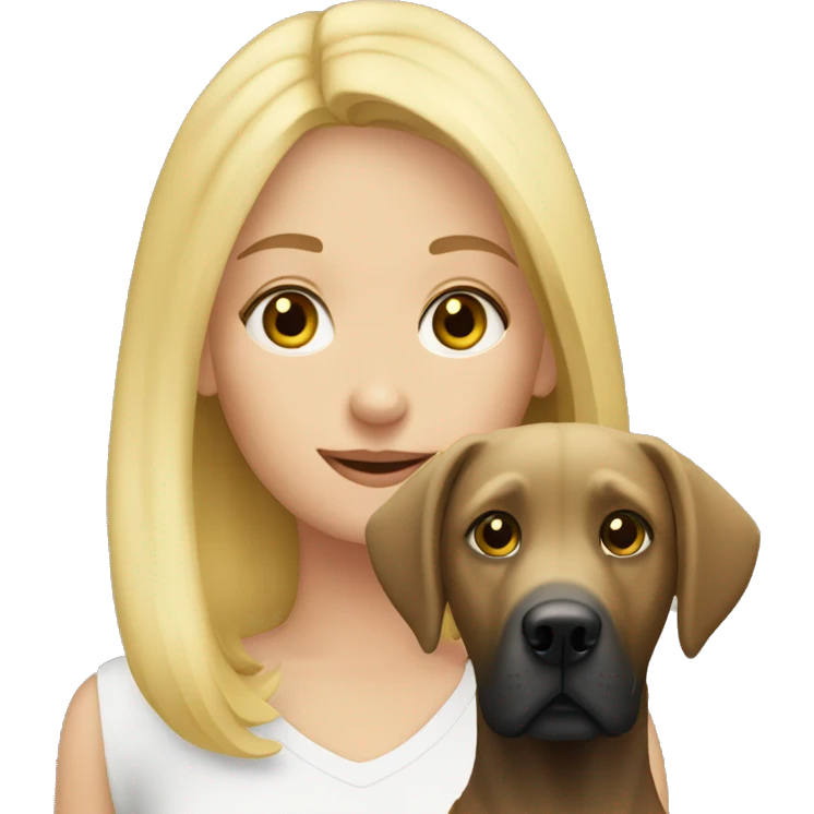 blonde girl with her labrador emoji