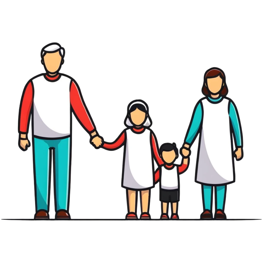 joyful family holding hands emoji