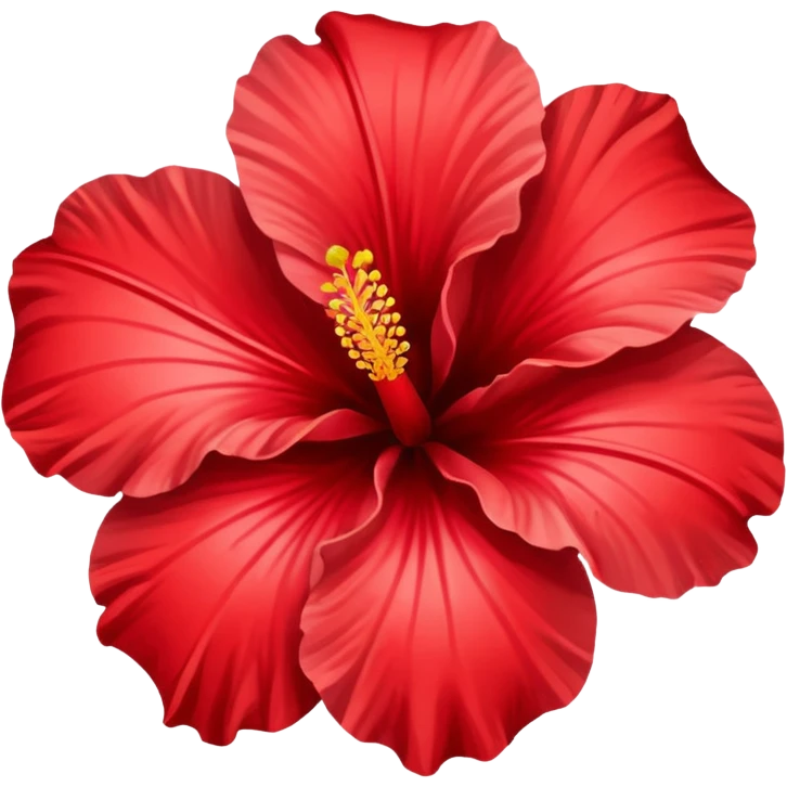 A hibiscus flower but in the shape of a heart emoji
