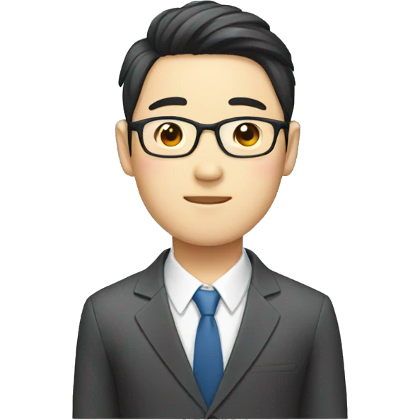 Korean guy wearing a suit without glasses emoji