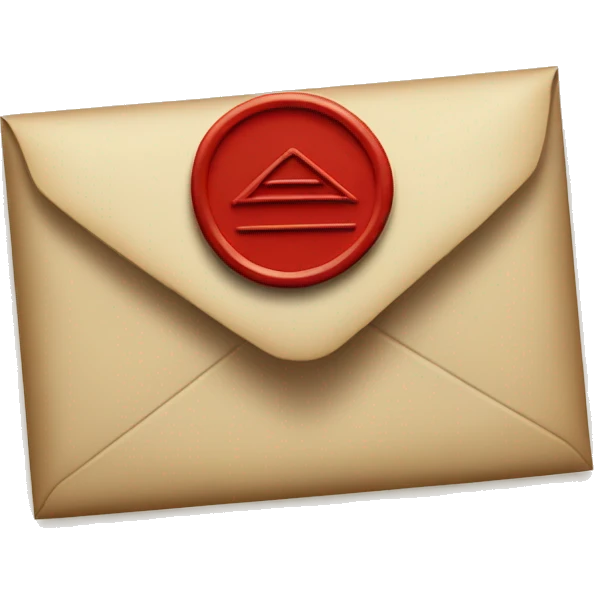 an envelope with a wax seal emoji