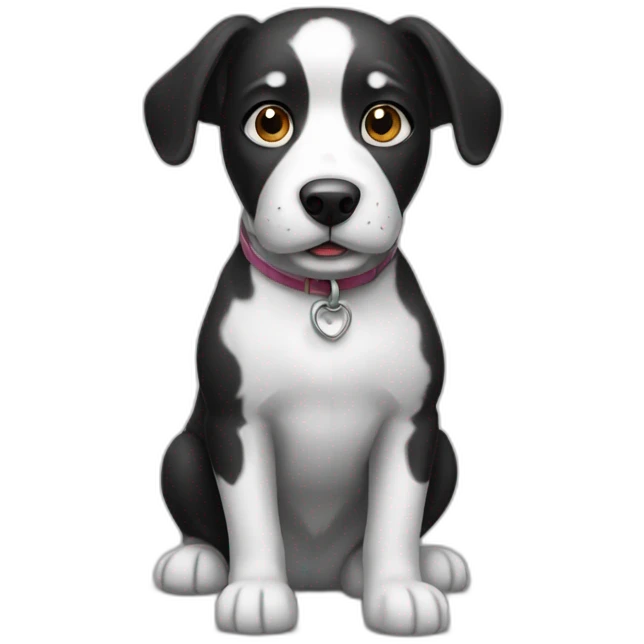 black and white dog emoji