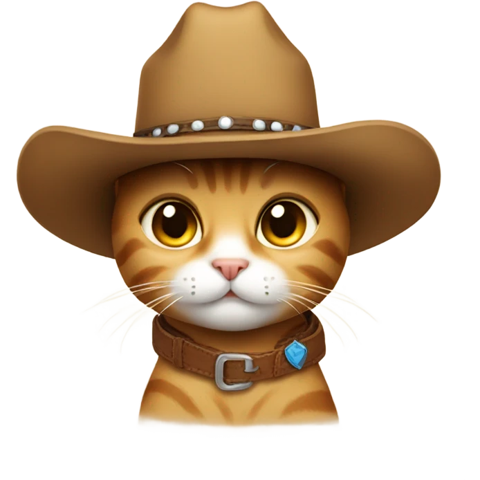 Cute cat wearing a cowboy hat emoji