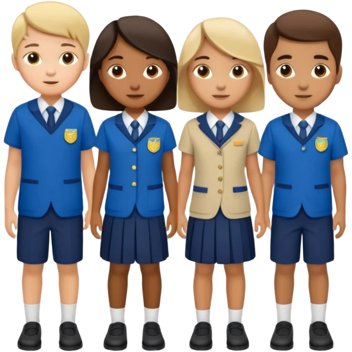 Display a complete set of women's school uniforms emoji