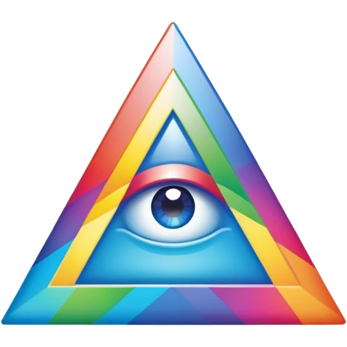 The Illuminati triangle spits out a rainbow emoji