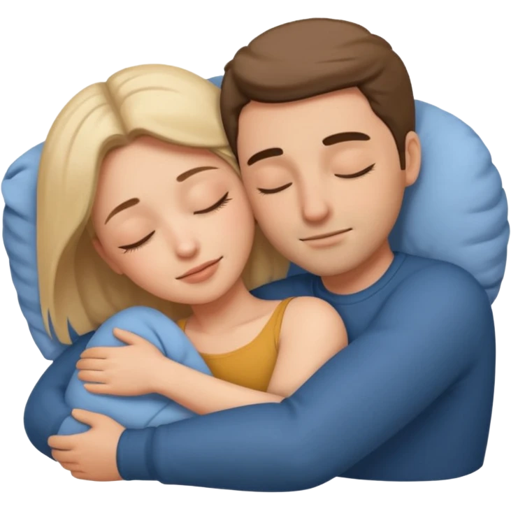 Deep hug on sleep of couples emoji