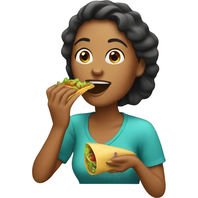 Woman eating taco emoji