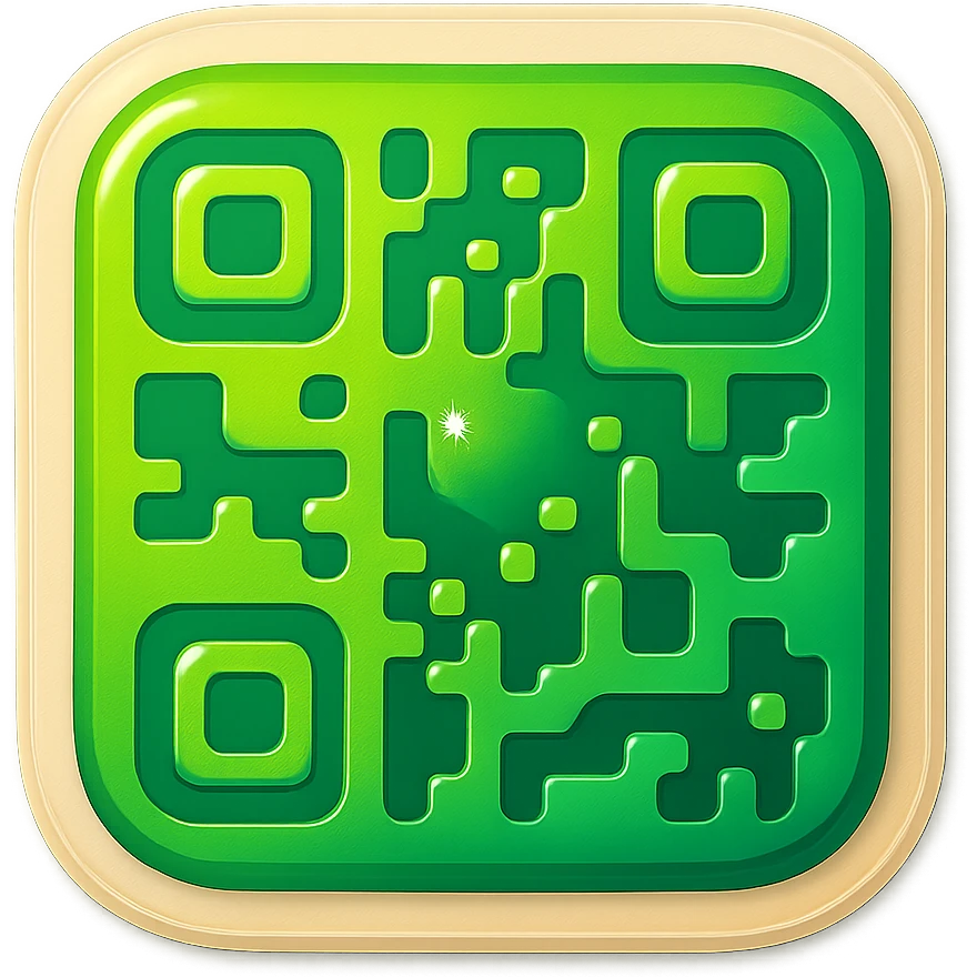green qr code badge emoji