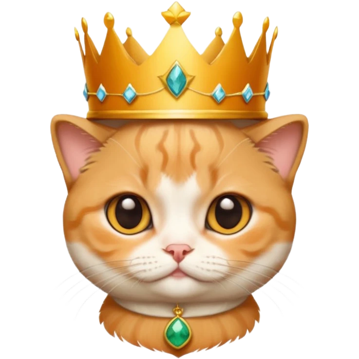 Orange Scottish fold kitten with crown queen  emoji