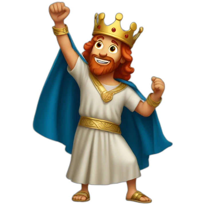 King David dancing red-haired biblical emoji