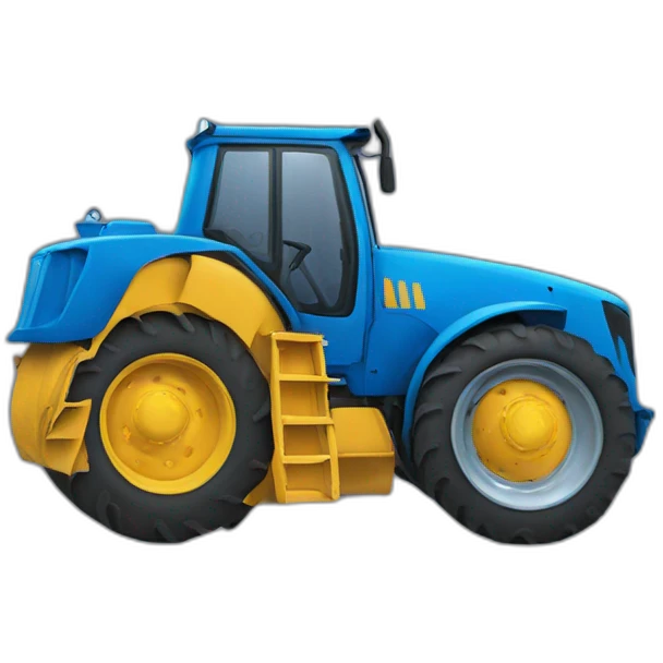 Blue tractor with clown face on ftont emoji