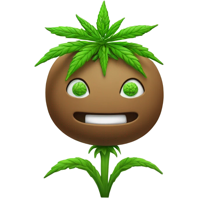 Marijuana plant smiling ￼ emoji