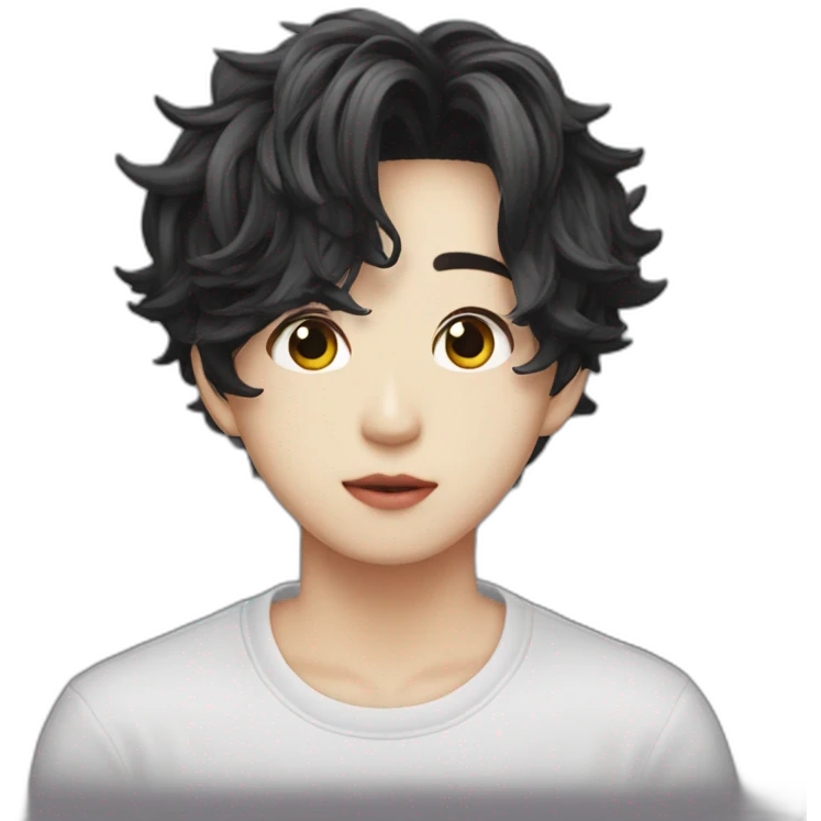 Bang chan cheveux noir emoji