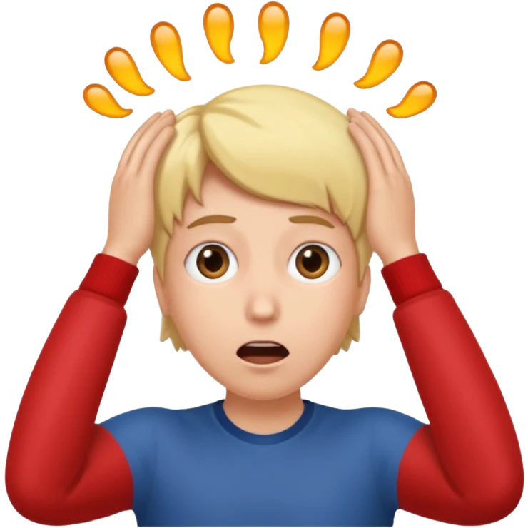 Surprised face with hands on head ￼ emoji
