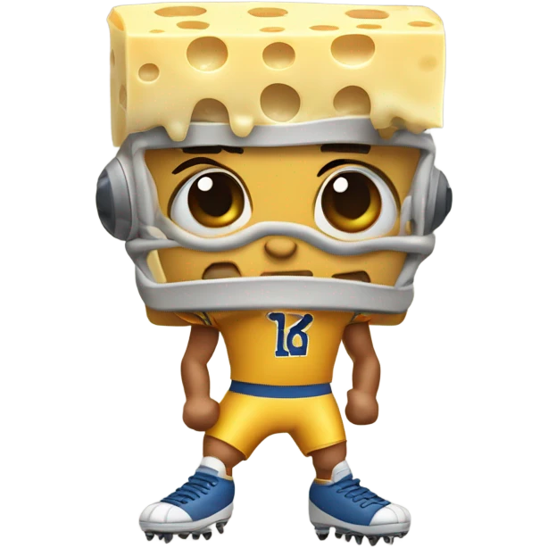 Football playing cheese emoji