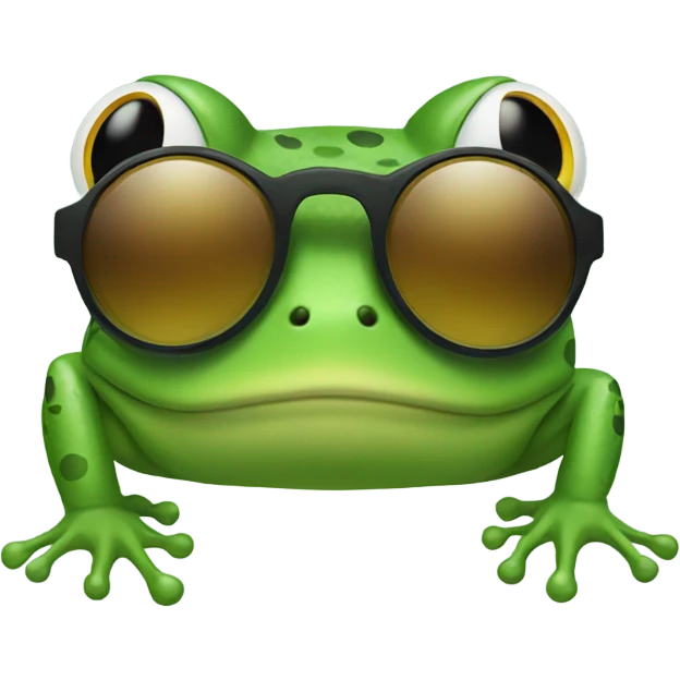 Frog with. sunglasses emoji