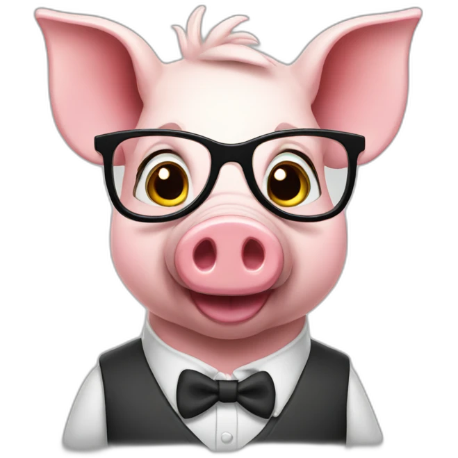 nerd pig emoji