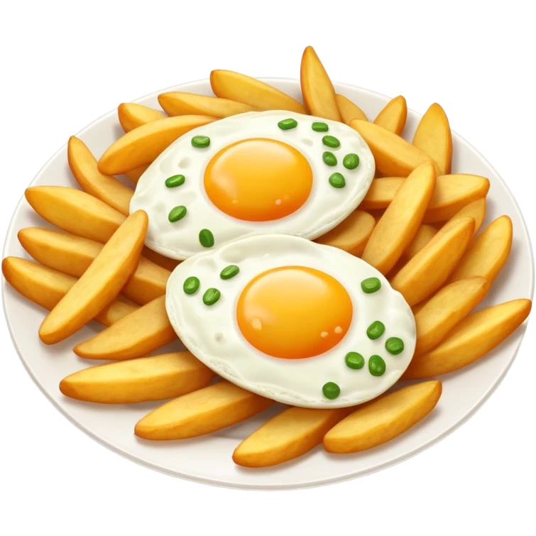 huevos fritos con patatas fritas  emoji