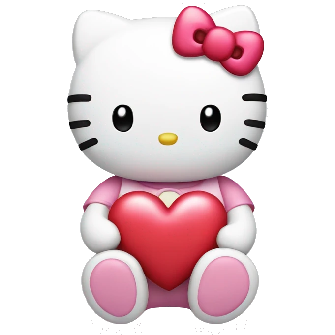 Hello kitty with heart emoji