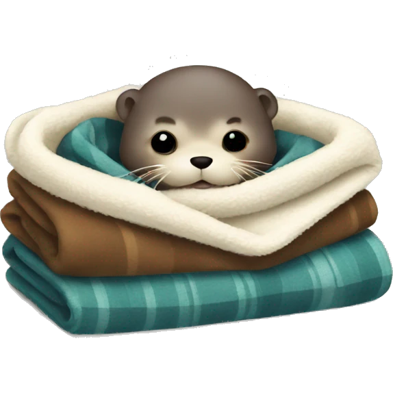 otter cozy in blanket emoji