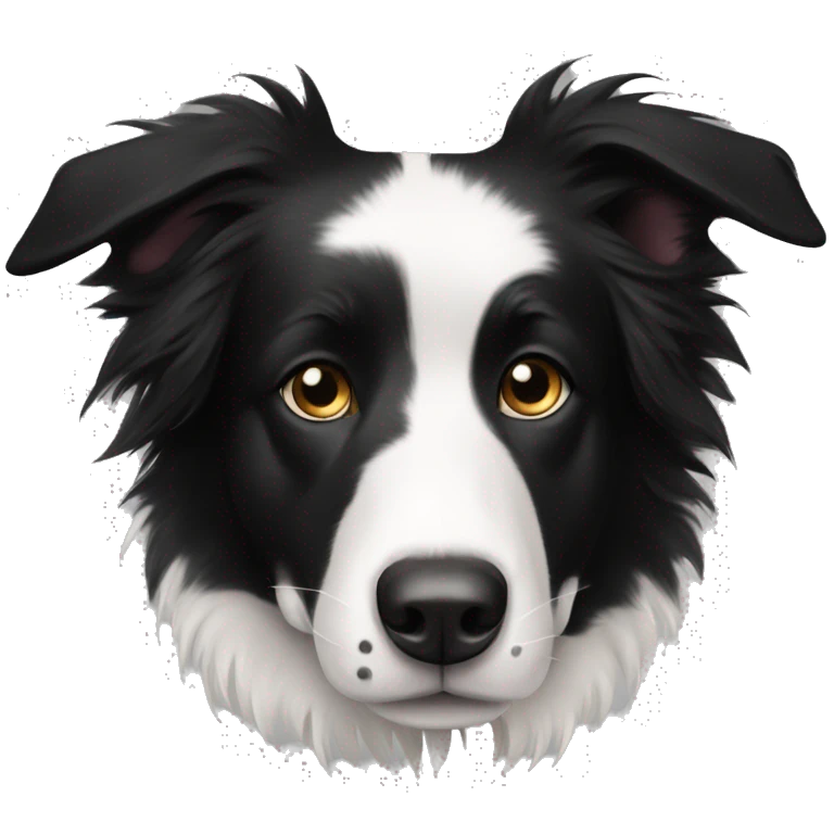 Black and white border collie emoji