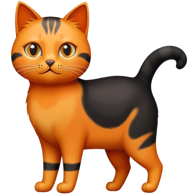 Black and orange cat emoji