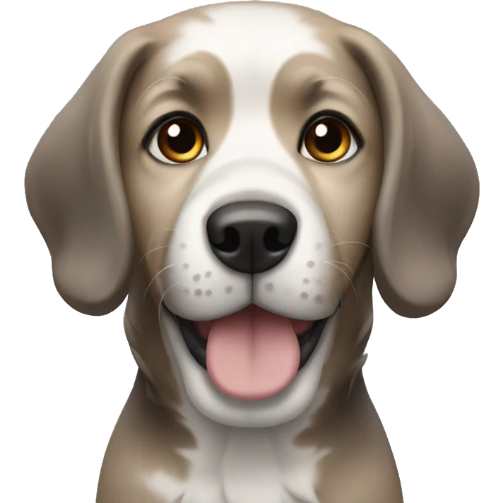 Dog with black,grey,Brown,blonde hair emoji