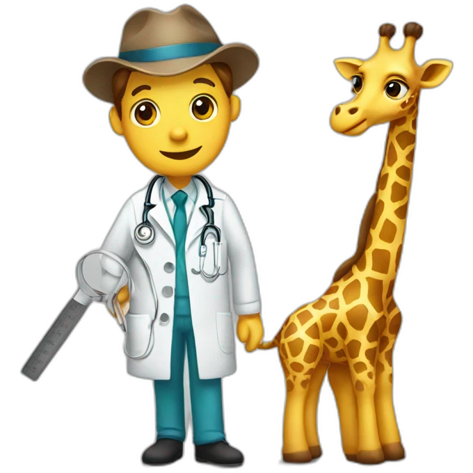 giraffe doctor with  ruler emoji